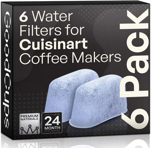 6 filtros de agua para cafeteras Cuisinart, filtros de agua de carbón de repuesto, se adapta a todas las cafeteras Cuisinart de GoodCups