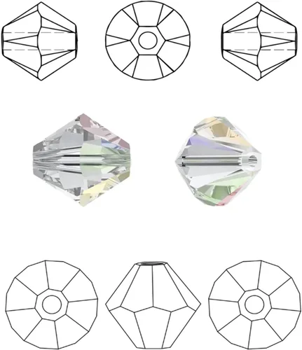 Miniatura 4 de YouLuo Cuentas de cristal de bicona, cuentas de cristal AB transparentes facetadas, cuentas espaciadoras sueltas a granel para manualidades