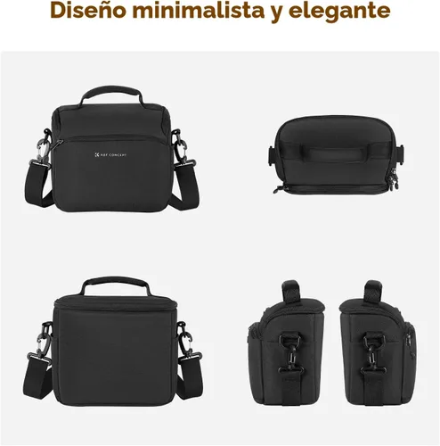 Miniatura 7 de K&F CONCEPT Bolsa bandolera pequeña para cámara DSLR/SLR/SLR/Bolsas de fotografía de hombro compactas para fotógrafos