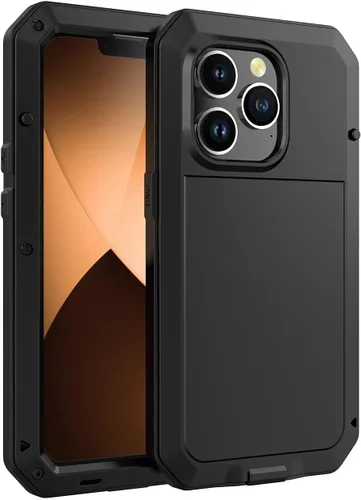 Miniatura 2 de Funda para iPhone 12 Pro Max, funda protectora de cuerpo completo 360, resistente, a prueba de golpes, funda de metal de aluminio con protector
