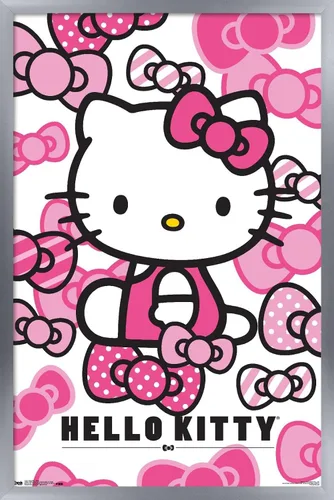 Miniatura 15 de Trends International Hello Kitty - Póster de pared con lazos, 14.725 x 22.375 pulgadas, versión enmarcada de madera de granero