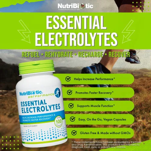 Miniatura 4 de NutriBiotic Electrolitos esenciales, cápsulas de 100 unidades Apoya un mayor rendimiento y una recuperación más rápida Vitamina C de grado