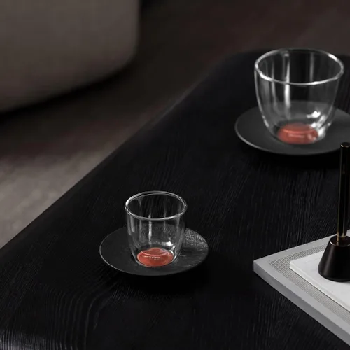 Miniatura 3 de Villeroy & Boch - Fabricación Rock Glow cafe au lait platillo, platillo discreto hecho de porcelana premium, apto para lavavajillas, cobre, negro