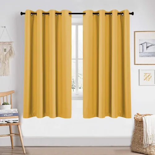 Miniatura 56 de KEQIAOSUOCAI Cortinas rosa bebé de 63 pulgadas para habitación de niñas - Con aislamiento térmico que oscurece la habitación, cortinas de ventana