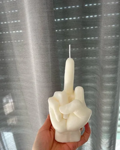 Miniatura 7 de Molde de silicona grande en forma de mano 3D, molde de vela gestual de 6.7 pulgadas, molde de fundición de resina en forma de dedo medio 1:1