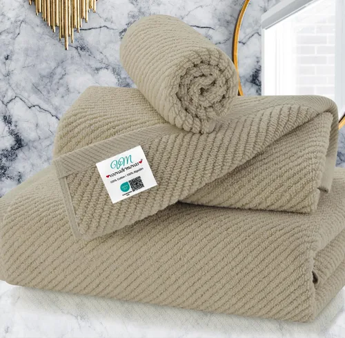 Miniatura 89 de VOOVA & MOVAS Toallas de baño amarillas – 100% algodón Secado rápido Peso Gruesas Suave, juego de 6 toallas de baño, 2 toallas grandes de 30
