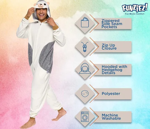 Miniatura 4 de Enterizo de erizo para adultos, disfraz de Halloween de animales - Traje de cosplay de una pieza dálmata de felpa para adultos, mujeres y hombres