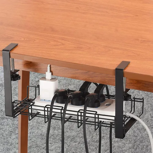 Miniatura 8 de BestAlice Bandeja de organización de cables para debajo del escritorio, bandeja retráctil de 12.8 a 21.5 pulgadas para organizar cables debajo