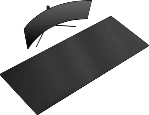 Miniatura 40 de Cacoy Tapete de escritorio de cuero, 70.8 x 24 pulgadas, tamaño mega, extendido, tapete de escritorio profesional para escritorio completo, Negro