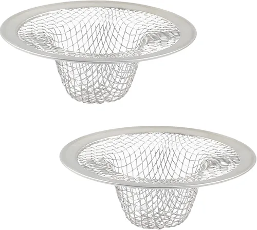 Miniatura 5 de Piutouyar Paquete de 2 coladores de acero inoxidable para fregadero de cocina, cesta de malla de 2 pulgadas de diámetro, filtro redondo grande