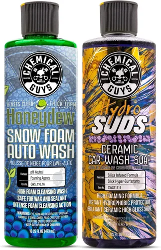Miniatura 8 de Chemical Guys Honeydew Snow Foam (CWS_110_16) y Extreme Wash & Wax (CWS_207_16) Jabón de lavado de autos Paquete de 16 onzas (2) botellas de 16 onzas