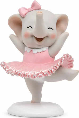 Comfy Hour Figura de elefante de bailarina bailarina de 5 pulgadas, estatua de animal caprichosa en tutú rosa, coleccionable decorativa para