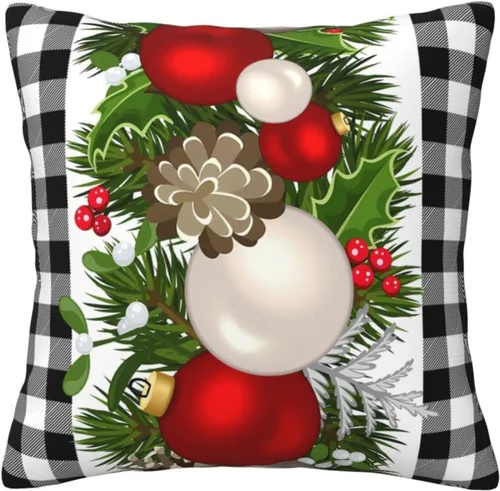 Miniatura 9 de GOOESING Fundas de almohada de Navidad con remolinos rojos, 16 x 16 pulgadas, diseño de bastón de caramelo dulce, doble remolino, color rojo