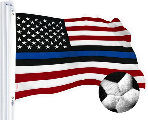 Miniatura 3 de G128 Bandera Blue Lives Matter 3 x 5 pies Serie ToughWeave bordado de poliéster 210D Bandera de deber y honor, diseño bordado