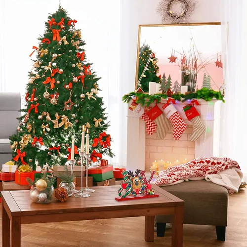 Miniatura 8 de Blulu 3 piezas de decoración de Navidad para centros de mesa de interior para mesas, letreros de madera de granja, centros de mesa de Navidad