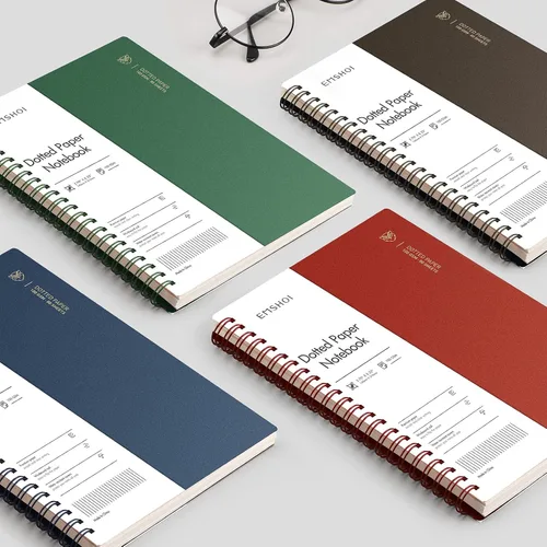 Miniatura 7 de EMSHOI Cuaderno de espiral punteado de 7.48 x 10.15 pulgadas, paquete de 2 320 páginas de papel grueso de 3.53 oz/m², cuaderno de cuadrícula