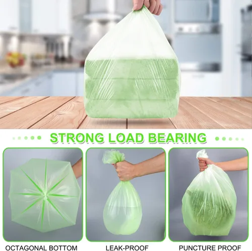 Miniatura 5 de MAVGV Bolsas de basura pequeñas de 4 galones, 100 bolsas de basura fuertes para baño, bolsas de basura para el hogar, oficina, cocina (verde)