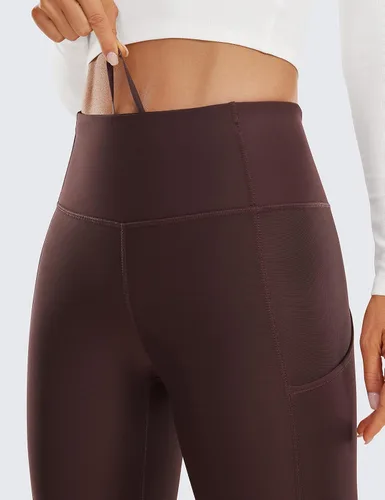 Miniatura 5 de CRZ YOGA - Leggings térmicos con forro de vellón de 28 pulgadas, pantalones de senderismo cálidos de cintura alta con bolsillos, mallas