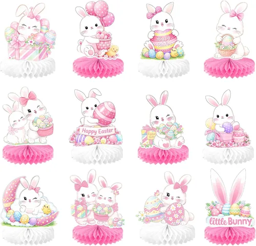KatchOn, Centros de mesa de Pascua para mesas, paquete de 12, decoraciones de conejo de Pascua para el hogar, centros de mesa y decoraciones de