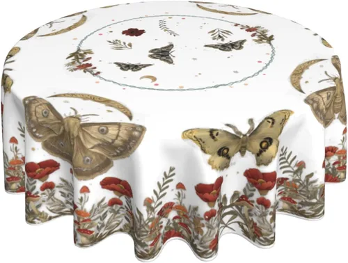 Miniatura 8 de Mantel rústico de madera para mesa redonda de estilo campestre, mantel de cocina y comedor turquesa, lavable, para decoración, 60x90 pulgadas