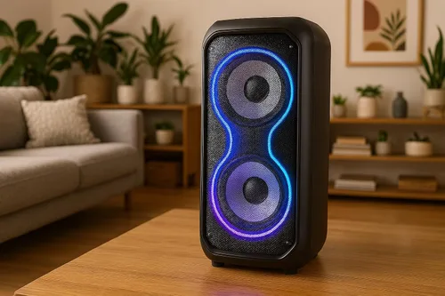 Miniatura 7 de IQ Sound IQ-3404BT - Sistema de altavoces de alta eficiencia de 2 x 4 pulgadas, Bluetooth habilitado con TWS, luces LED coloridas, entradas