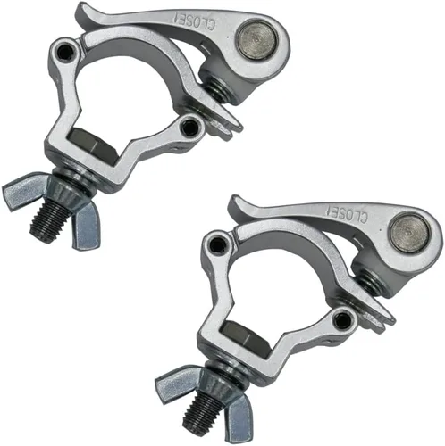 Miniatura 17 de Abrazaderas giratorias dobles de alta resistencia, abrazadera de poste de aluminio negro y montaje de luz de abrazadera, gancho de 110 libras