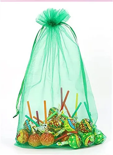 Daszui 60 bolsas de organza de 8 x 12 pulgadas, color negro con cordón, fiestas de boda, bolsas de regalo de dulces de juguete (8 x 12 pulgadas,