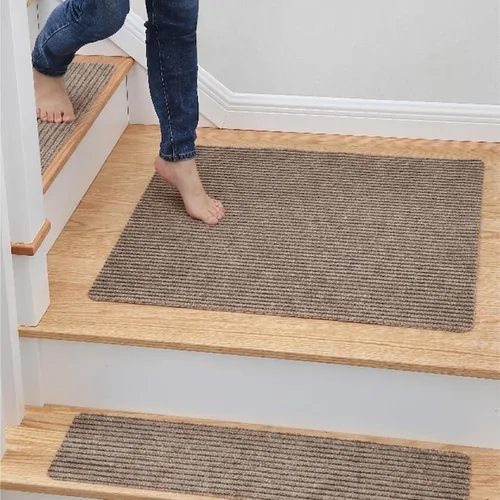 Miniatura 18 de MBIGM Alfombra antideslizante para peldaños de 30 x 30 pulgadas, alfombra de seguridad antideslizante y resistente al deslizamiento, color negro