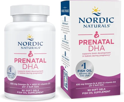 Miniatura 10 de Nordic Naturals DHA Prenatal, Fresa - 120 Cápsulas Blandas - 830 mg de Omega-3 + 400 UI de Vitamina D3 - Apoya el Desarrollo Cerebral en Bebés