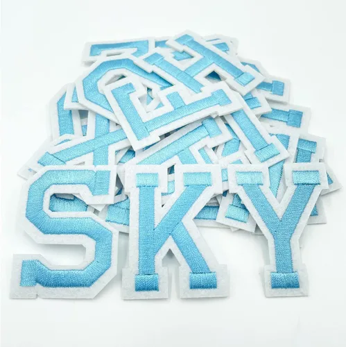 Miniatura 32 de Jongdari Parches para planchar con letras y números para ropa, parches de alfabeto bordado de 2" para chaqueta Letterman A-Z y apliques 0-9 para Rojo