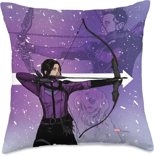 Miniatura 5 de Marvel Hawkeye Clint Barton Kate Bishop Archers - Almohada de 16.0 x 16.0 in, multicolor