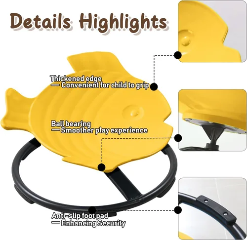 Miniatura 4 de Silla giratoria sensorial para niños con autismo y TDAH, silla giratoria para uso en interiores y exteriores, juguetes para sentarse y girar, sillas