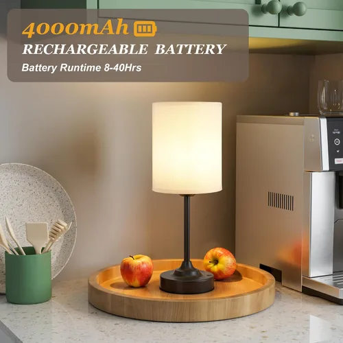 Miniatura 4 de Lámpara de mesa Cordlss con control táctil, lámpara recargable USB-C con atenuación continua, 4000 mAh, funciona con pilas, lámpara de noche