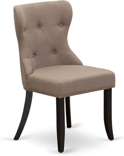 Miniatura 7 de East West Furniture DMSI3-ABK-48 - Juego de mesa de comedor de 3 piezas para espacios pequeños que contiene una mesa de comedor redonda con gotas