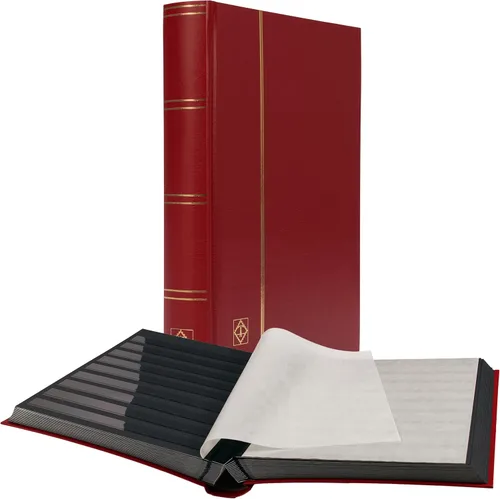 Miniatura 11 de LIGHTHOUSE - Libro de libros de tapa dura "BASIC" para sellos, 64 páginas de cartulina negra A4 con tiras transparentes y bisagras de lino dobles