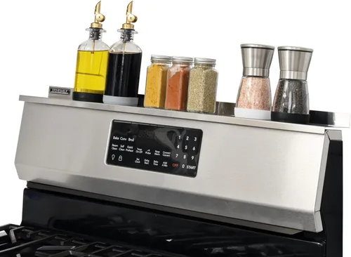 Miniatura 11 de StoveShelf Estante magnético de 24 pulgadas de longitud de apartamento con acabado de acero inoxidable para estufa de cocina, solución