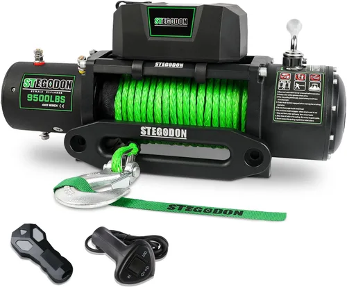 Miniatura 9 de Cabrestante de 13,000 libras Cabrestante eléctrico de 12V con cuerda sintética Cabrestante Rough Country con pasacabos Hawse, mango con cable
