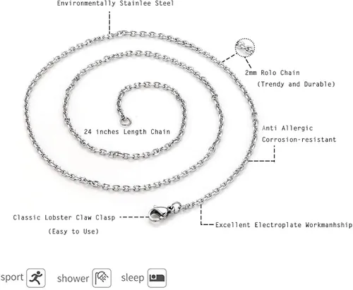 Miniatura 5 de Jovivi Collar con colgante de chakra de piedra curativa de la brújula vikinga chapada en plata 240in