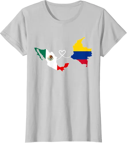 Miniatura 21 de Camiseta Half Colombian Half Mexican Flag Map DNA Mexico Colombia