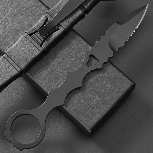 Miniatura 3 de Gtkii GTK397 Cuchillo fijo Cool con hoja de acero D2, mango de acero inoxidable, cuchillo herramienta EDC para camping, aventura al aire libre