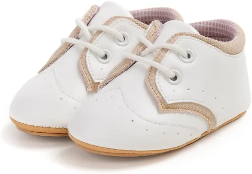 Miniatura 6 de SOFMUO Zapatos deportivos de piel sintética para bebés, niños y niñas, con suela de goma suave, mocasines Oxford para recién nacidos