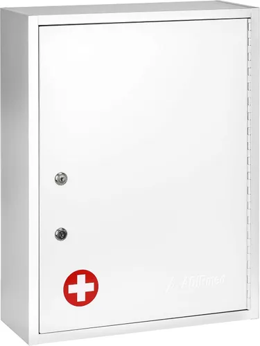 Miniatura 10 de AdirMed Botiquín de medicina con bloqueo, gabinete de primeros auxilios montado en la pared con cerradura, botiquín de pared con cerradura doble