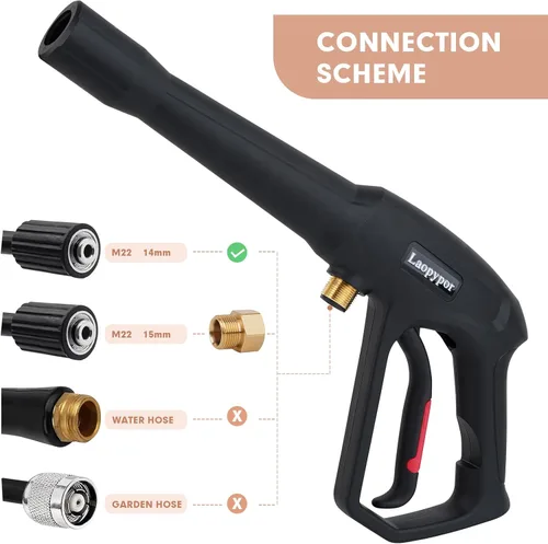 Miniatura 3 de Pistola de lavado a presión con varita de extensión, piezas de lavadora a presión con 5 boquillas de pulverización compatibles con Karcher, Ryobi