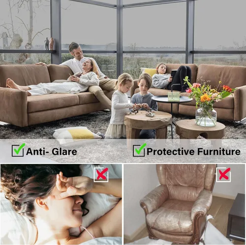 Miniatura 42 de Kromapolis Película de privacidad para ventana, cubierta de vinilo para vidrio, película decorativa de vitral, esmerilada para ventana, se adhiere