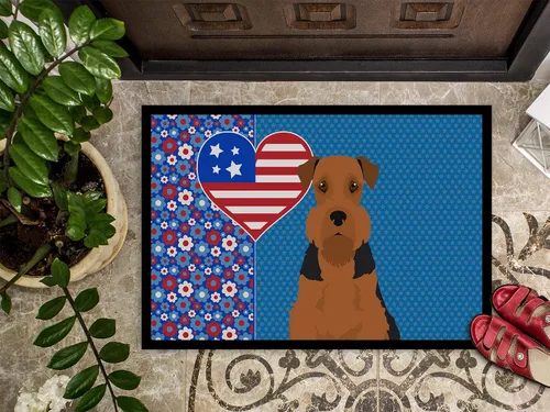Miniatura 3 de Caroline's Treasures WDK5119JMAT Airedale Terrier USA - Tapete para interiores o exteriores, 24 x 36 pulgadas, tapete para puerta delantera