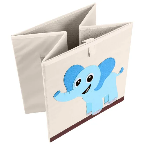 Miniatura 4 de Contenedores cúbicos plegables de tela para guardar juguetes de animales/Caja/Organizador para niños, 13 pulgadas (Tucán)