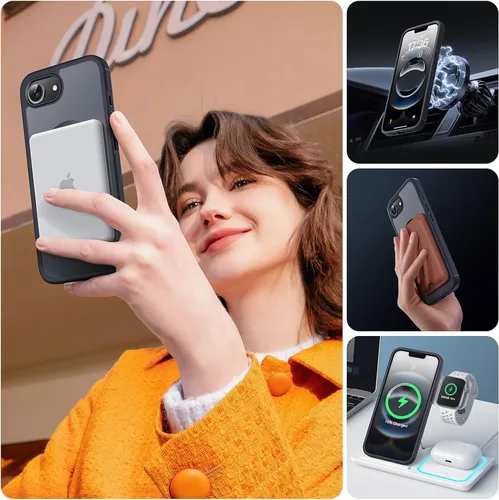 Miniatura 84 de TOCOL Funda para iPhone 11, compatible con Magsafe, protección completa de cámara, imanes integrados, protección contra caídas, funda translúcida