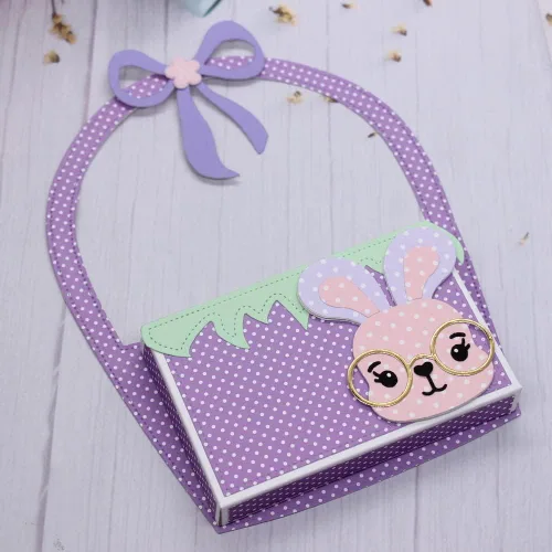 Miniatura 3 de KSCRAFT Plantillas de troqueles de corte de metal con cara de conejo, para bricolaje, álbumes de recortes, decoración en relieve DIY tarjeta de papel