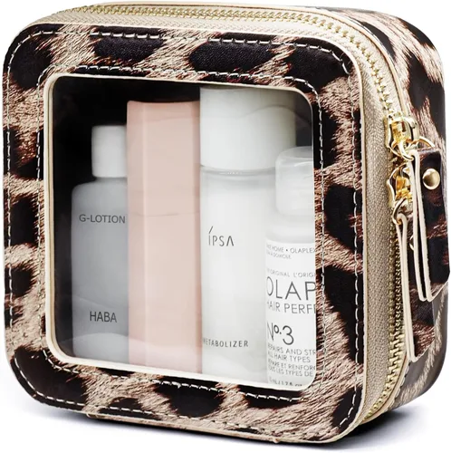 Miniatura 33 de Bolsa de maquillaje transparente Popvibe, estuche de cosméticos de viaje con cremallera, bolsa de aseo transparente con cremallera, organizador Malva