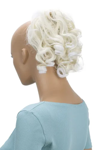 Miniatura 13 de CAISHA - Postizo Jumbo de Cabello Elástico para Recogidos Voluminosos y Rizos Desaliñados, Color Rubio Claro, G5L rubio claro #22T613 G5L